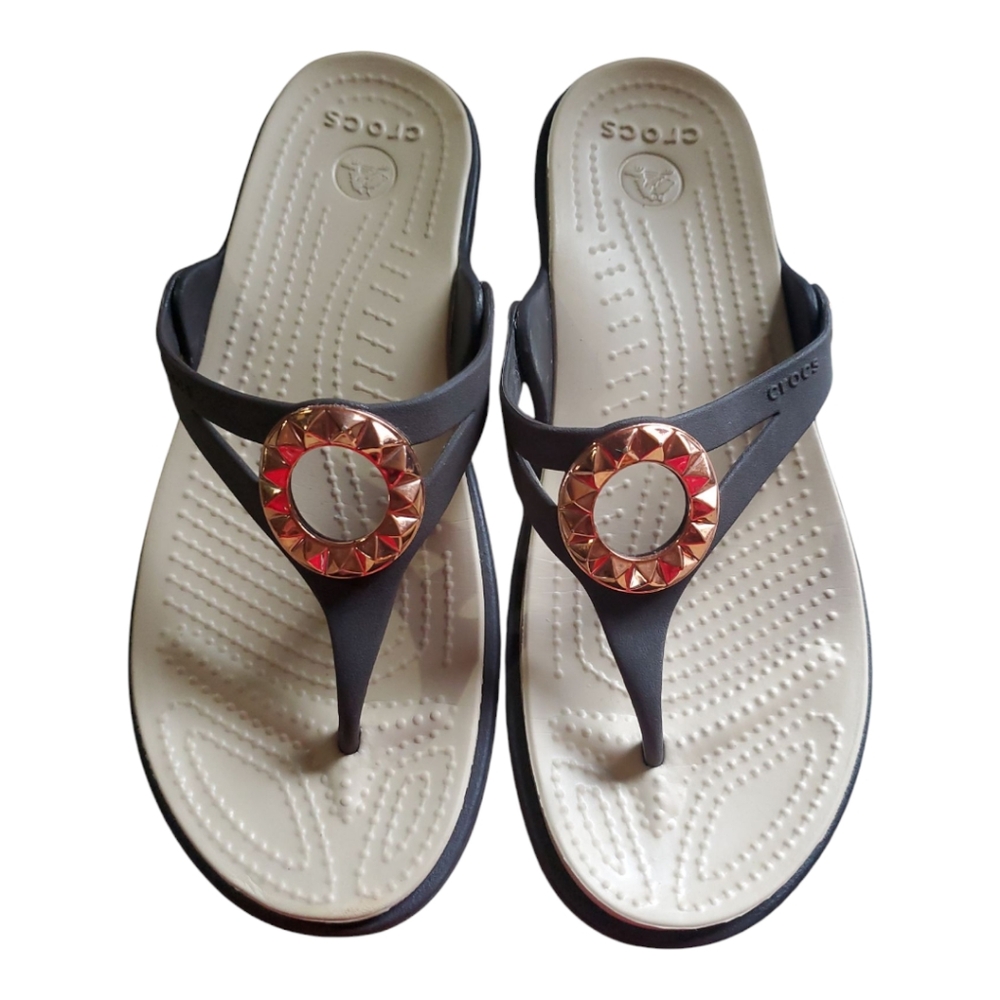 Crocs Women's Black Sandals Size 6 - Picture 2 of 6